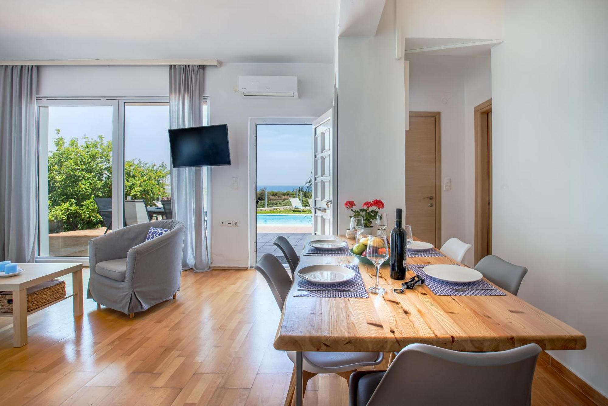 Dimitra Apartment With Private Pool And Sea View -The Ground Floor Of A Two Storey Building Daratsos Exterior foto